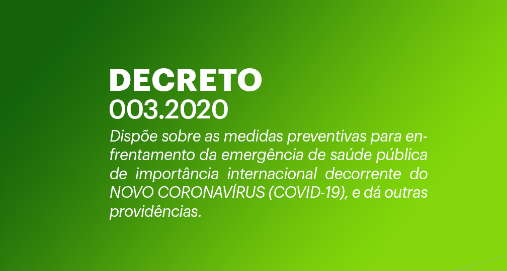 Decreto 003.2020 - Rio Novo, Minas Gerais